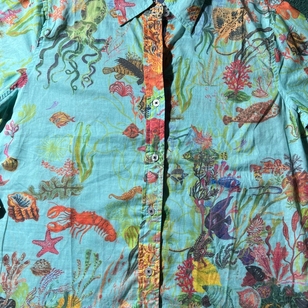 TIZZIE Ocean-Themed Button-Up Shirt - Picture 6 of 12